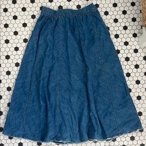 Zara Denim Blue Midi Skirt